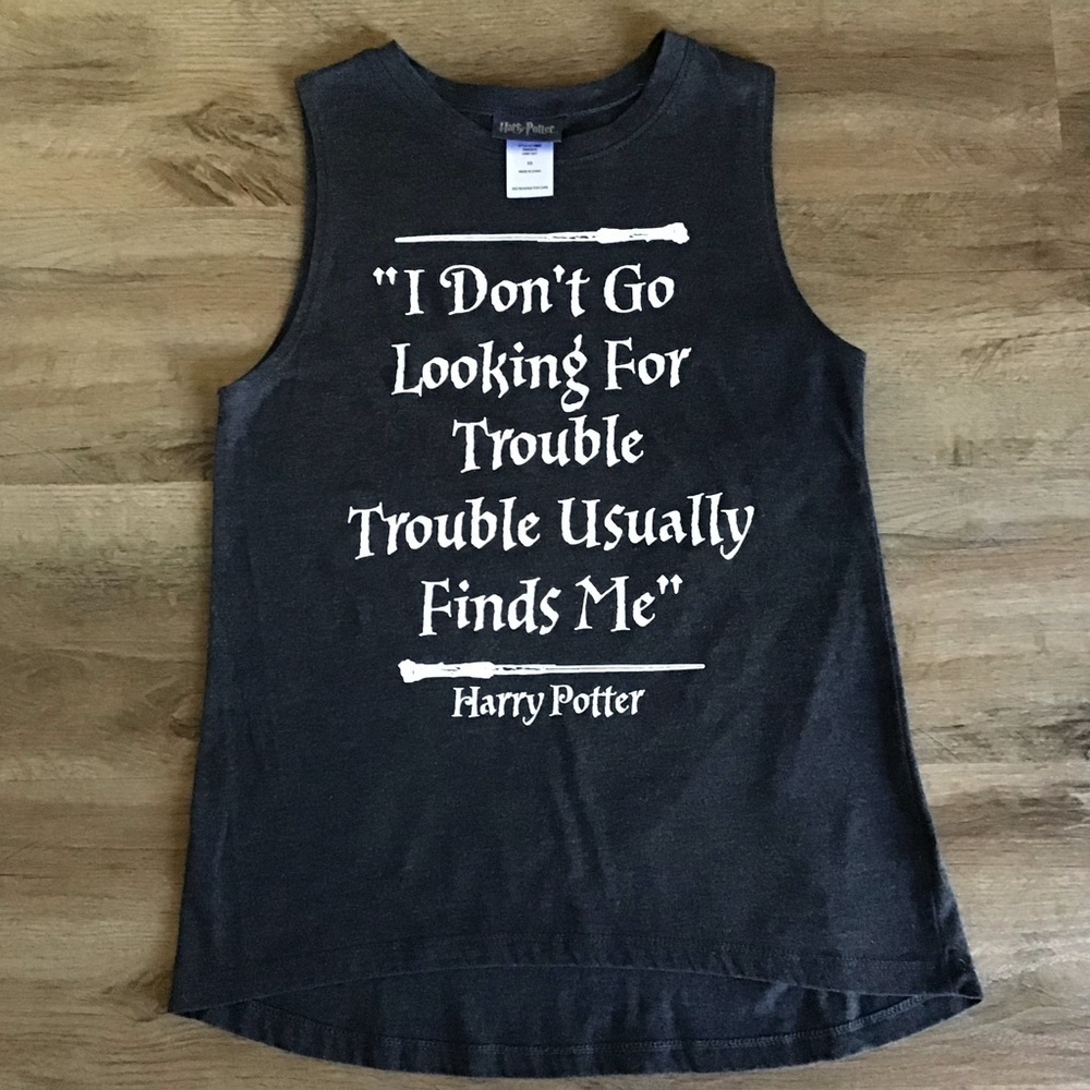 Harry Potter Tank Top Size XS  Sleeveless Graphic Shirt Black I Don’t Go Look….